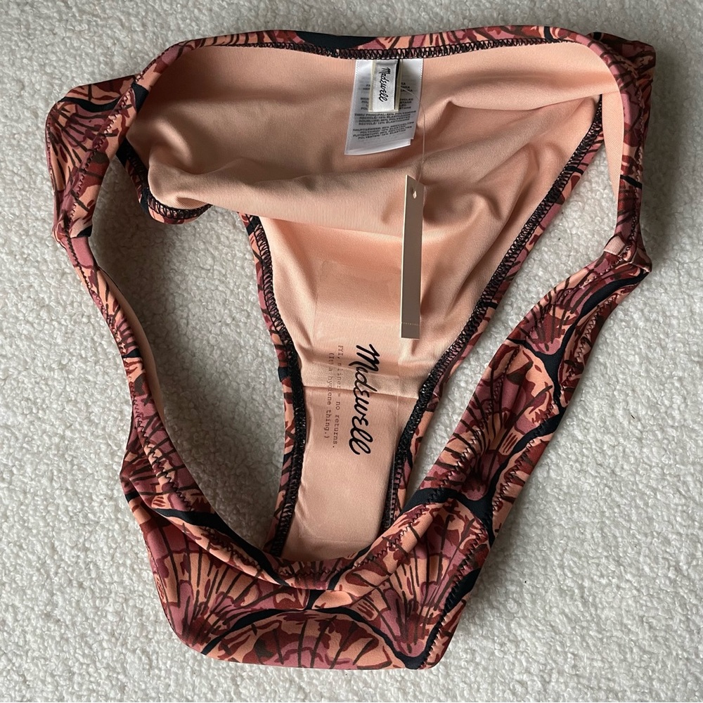 Madewell Second Wave Curved-Waist Bikini Bottom in Painted Seashells - Picture 8 of 8